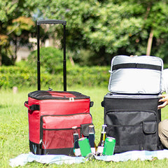 Collapsible Oreilet cooler design highlighting portability and space saving for storage.