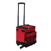 Oreilet soft cooler with wheels in full view, ideal for camping and travel.