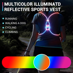 OrigCharge Running Lights Vest back view showing rear illumination for safety at night