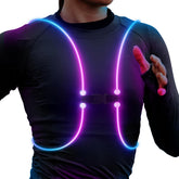 OrigCharge Running Lights Vest front view with bright LEDs for night running