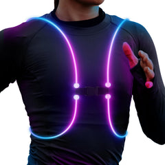 OrigCharge Running Lights Vest front view with bright LEDs for night running