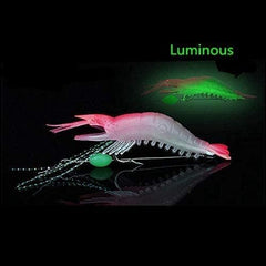 OriGlam 5pcs Soft Luminous Shrimp Lure Set - Pink luminous shrimp lure close-up