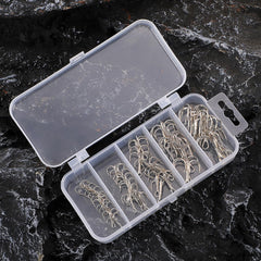 Close-up of sharp treble hook tips with barbed design