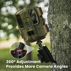 ORIPIK camera mount includes expansion screws for quick tree or fence setup