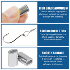 Single barrel oval crimp sleeves for fishing line