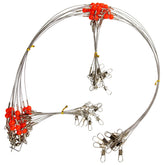 OROOTL 12pc stainless steel fishing leader rigs with swivels and beads