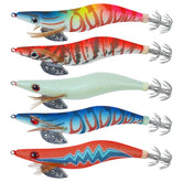 OROOTL 5-piece glow-in-the-dark squid jigs packaging