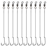 OROOTL wire leader rig with snelled hooks and 11.8 inch leader