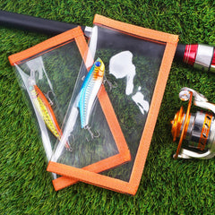 Close-up of clear PVC window on OROOTL lure wrap