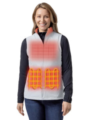 ORORO women's heated vest front view in grey, showcasing lightweight warmth for outdoor runs.