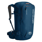 Ortovox Haute Route 40L front view in petrol blue, rugged fabric and compact silhouette for alpine use