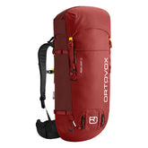 Ortovox Peak Light 32L backpack front view in red for alpine touring