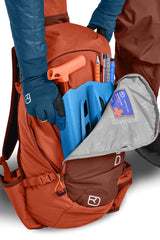 Ortovox Tour Rider 30L side view demonstrates compact fit for alpine routes