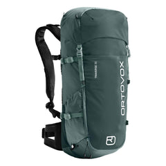 Ortovox Traverse 30L backpack front view highlighting ergonomic fit for alpine use