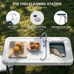 Ortus Collective foldable portable sink table simplifies transport and setup.