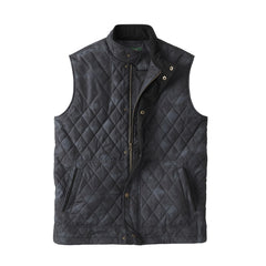 Orvis Route 7 quilted vest close-up highlighting insulated warmth for outdoor hiking