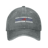 Ositerpz Make Common Sense Cap gray with distressed wash for everyday wear.