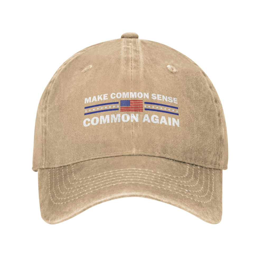 Ositerpz Make Common Sense Common Again cap front graphic for casual everyday wear