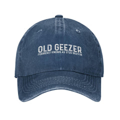 Ositerpz Old Geezer Cap front view shows rugged navy style for casual daily wear.