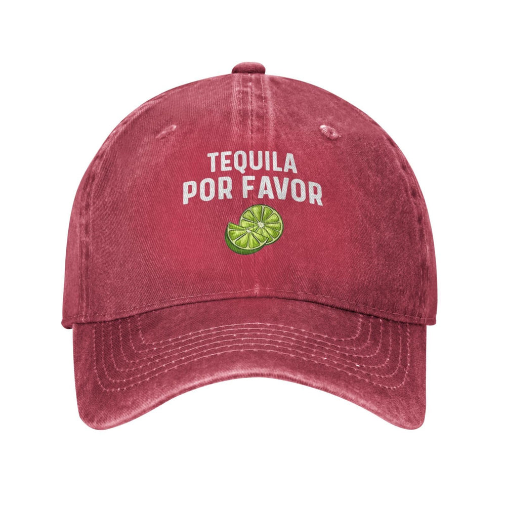 Ositerpz Tequila Por Favor baseball hat red, a trendy everyday accessory for men.