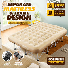Osluken built-in pump inflates the air mattress quickly