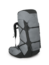 Osprey Aether Pro 75L suspension system for heavy loads on rough terrain.