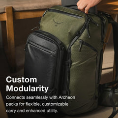 Osprey Archeon 30L padded laptop sleeve fits up to 16 inches.