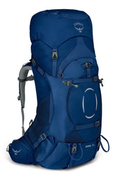 Osprey Ariel 55L ceramic blue backpanel for breathable, close-to-body comfort on trails
