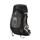 Osprey Atmos AG 50L backpack front view in black for weekend trips