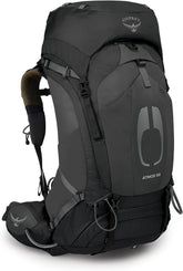 Osprey Atmos AG 50L front view showing breathable harness for comfort