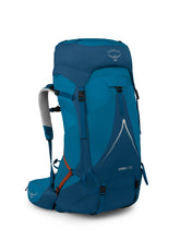 Osprey Atmos AG LT 50L backpack side view with breathable backpanel for comfort.