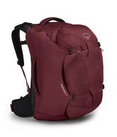 Osprey Fairview 55L front view shows travel-ready silhouette and durable build for long trips