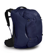 Osprey Fairview 55L front view shows travel-ready balance.