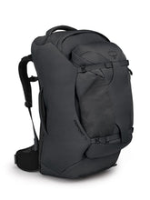 Osprey Farpoint 70L front view shows roomy main compartment for week-long trips