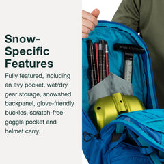 Osprey Kamber 20L internal hydration pocket with insulated hose sleeve