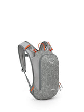 Osprey Moki 3L kids backpack front view with Hungry Dino print for biking