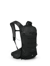 Osprey Raptor 10L backpack front view showcases compact MTB design and accessible pockets.