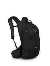 Osprey Raptor 10L front view on a mountain ride showing stability for long climbs
