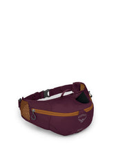 Osprey Savu 2L on trail shows lumbar pack for hands-free hydration during fast rides
