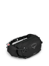 Osprey Seral 7L waist pack front view emphasizes quick hydration access.