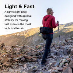 Osprey Talon 6L BioStretch hipbelt reduces movement during fast motion
