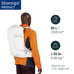 Osprey Talon Velocity 20L backpanel emphasizes breathable support during climbs.