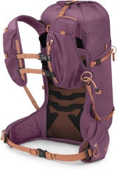Osprey Tempest Velocity 30L harness illustrates running-vest inspired fit for secure movement.