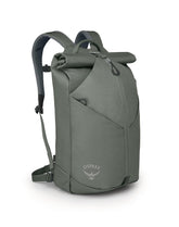 Osprey Zealot 30L side view showing dual compartments for gym shoes and laptop.