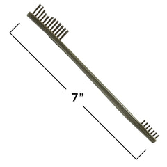 Stiff stainless steel bristles for aggressive scrubbing in hard-to-reach areas