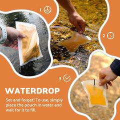 OTS Osmo Waterdrop orange-hydration poured into a bottle after purification.