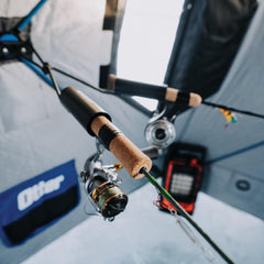 OTTER Outdoors QA compact on/off installation for quick pack-up after fishing.
