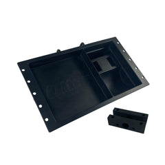 OTTER QA Multi Shelf mounted on ice shelter keeps lures and gear within reach.