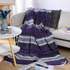 Oudain pack shot multicolor serape highlights soft, breathable fabric ideal for yoga and lounging.