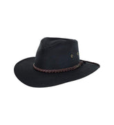 Outback Trading Company Outback hat black x-large front view, rugged waterproof headwear for outdoors.
